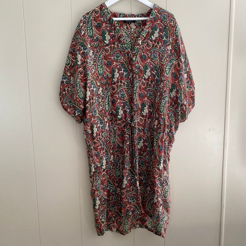 Tolani Boho Printed Tunic Dress Top Women’s Size Small | Paisley Floral Multicol